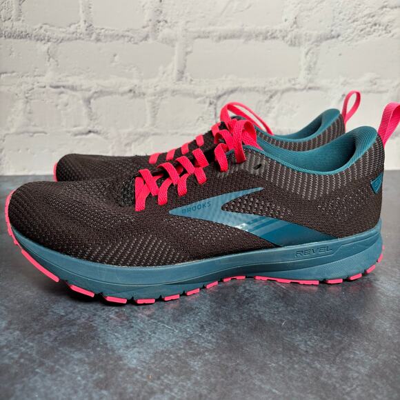 Brooks Revel 5 Running Shoes Athletic Black Blue Pink Women's 9 - Picture 3 of 9